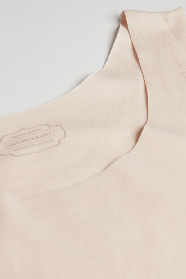 Bawełniana koszulka bez rękawów z okrągłym dekoltem i surowymi krawędziami Bawełniana koszulka bez rękawów z okrągłym dekoltem i surowymi krawędziami