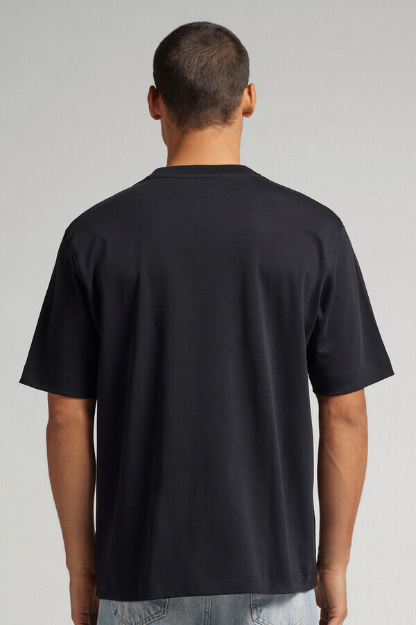 Bawełniana koszulka oversize z dzianiny interlock Bawełniana koszulka oversize z dzianiny interlock