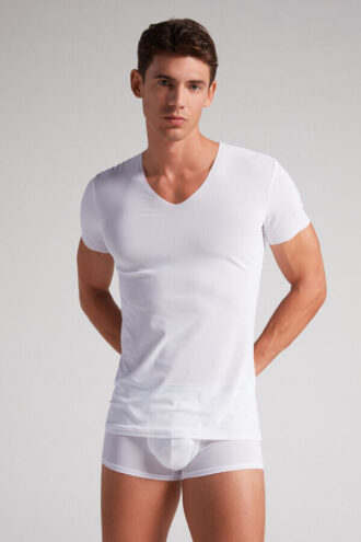 Bezszwowa koszulka z mikrosiatki