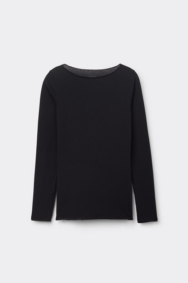 Bluzka z dekoltem w łódkę z ultralekkiej bawełny Bluzka z dekoltem w łódkę z ultralekkiej bawełny