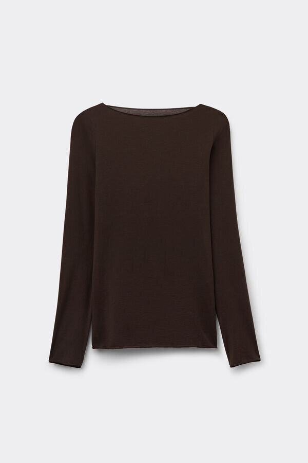Bluzka z dekoltem w łódkę z ultralekkiej bawełny Bluzka z dekoltem w łódkę z ultralekkiej bawełny