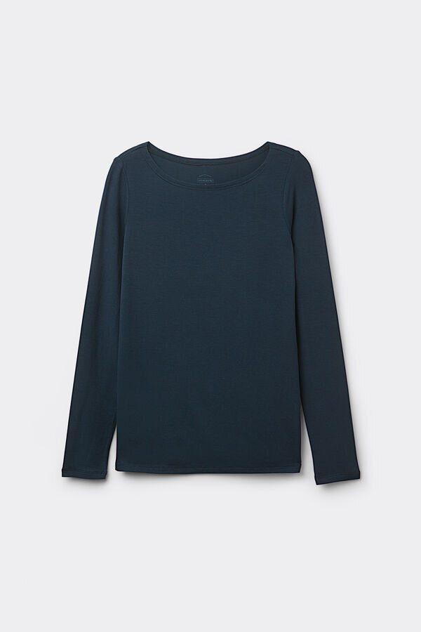 Bluzka z długim rękawem i dekoltem w łódkę z mikromodalu Bluzka z długim rękawem i dekoltem w łódkę z mikromodalu