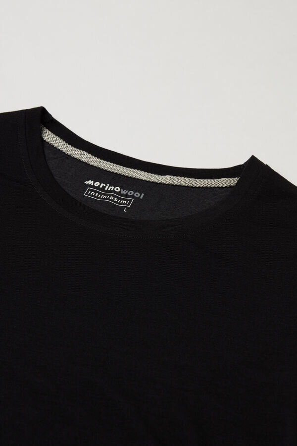 Bluzka z długim rękawem i okrągłym dekoltem z wełny merynosowej Bluzka z długim rękawem i okrągłym dekoltem z wełny merynosowej