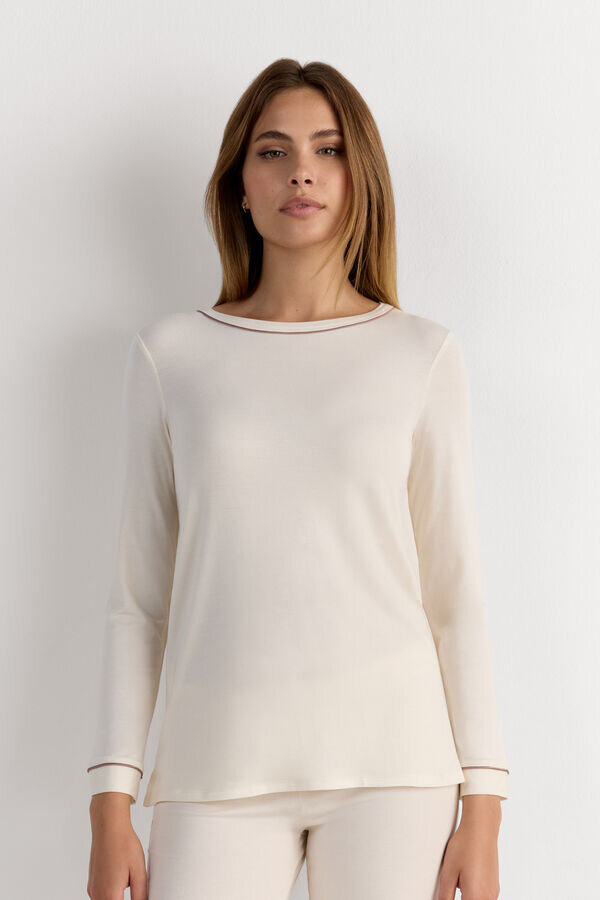 Bluzka z długim rękawem z modalu Bluzka z długim rękawem z modalu