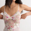 Body z tiulu i koronki Lace Bodysuit z nadrukiem Pretty Flowers