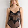Body z tiulu i Lace Bodysuit Pretty Flowers