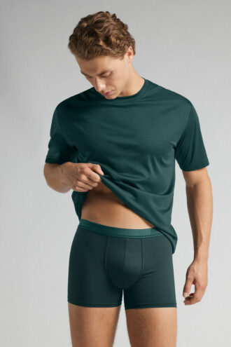 Bokserki z merceryzowanej bawełny premium z logo