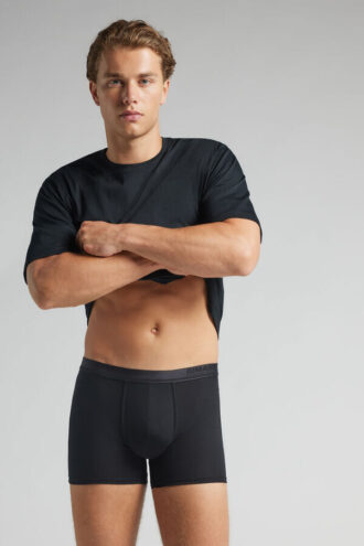 Bokserki z merceryzowanej bawełny premium z logo