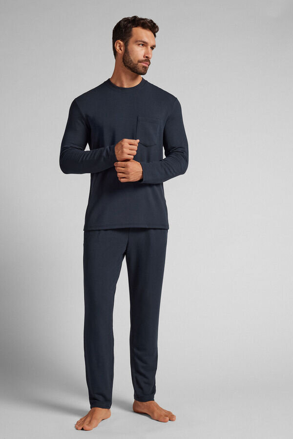 Długa piżama z pluszowego modalu Długa piżama z pluszowego modalu