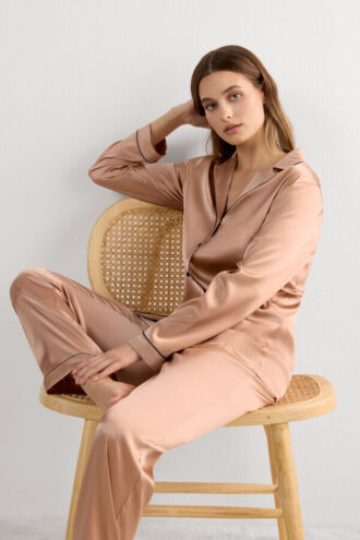 Długie spodnie jedwabne