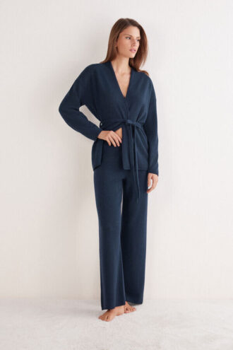 Długie spodnie palazzo z 1 kaszmiru