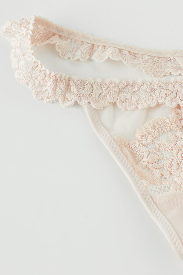 Figi stringi z tiulu Pretty Flowers Figi stringi z tiulu Pretty Flowers