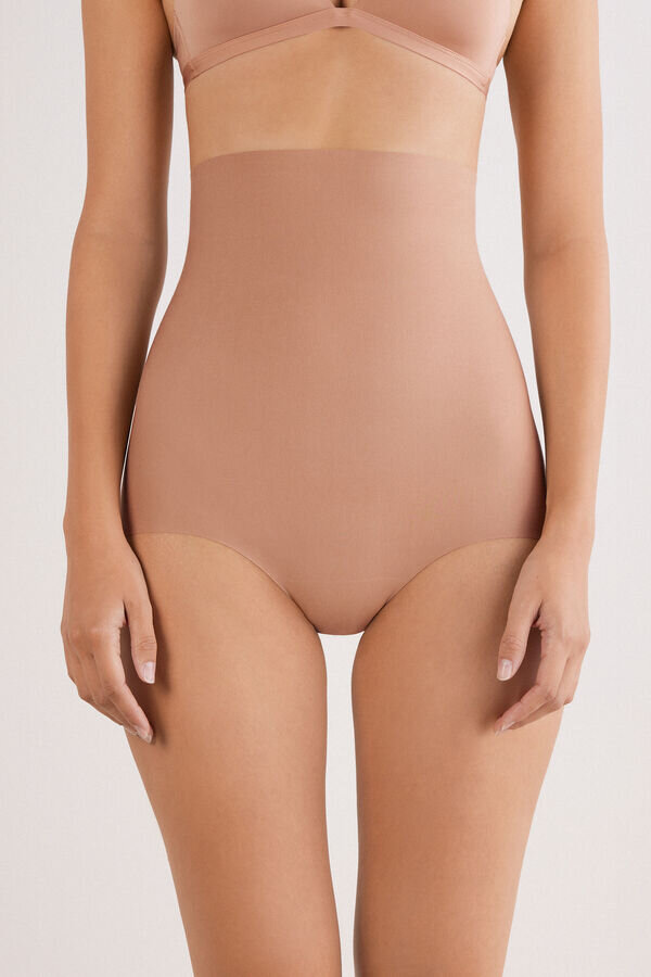 Jasne, modelujące majtki z wysokim stanem z bawełny Jasne, modelujące majtki z wysokim stanem z bawełny