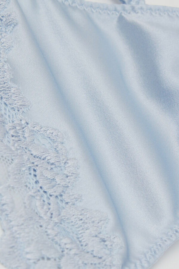 Jedwabne majtki Thong z jedwabiu i koronki Jedwabne majtki Thong z jedwabiu i koronki