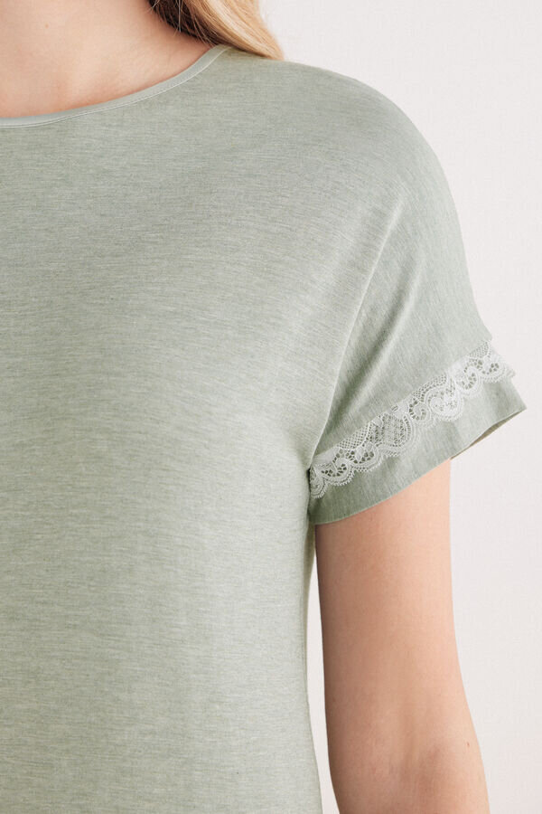Koronkowa koszulka nocna z krótkim rękawem Koronkowa koszulka nocna z krótkim rękawem