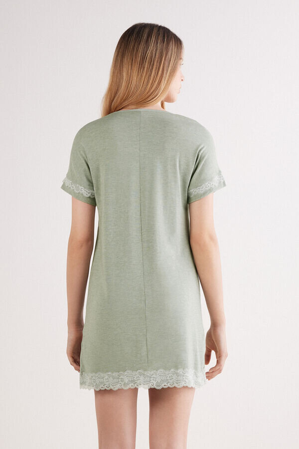 Koronkowa koszulka nocna z krótkim rękawem Koronkowa koszulka nocna z krótkim rękawem