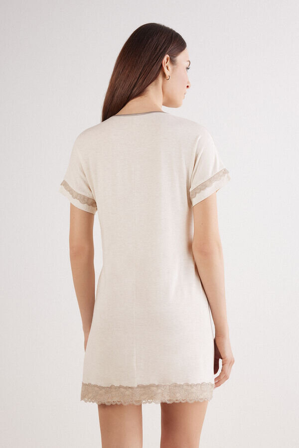 Koronkowa koszulka nocna z krótkim rękawem Koronkowa koszulka nocna z krótkim rękawem