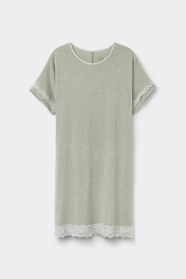 Koronkowa koszulka nocna z krótkim rękawem Koronkowa koszulka nocna z krótkim rękawem