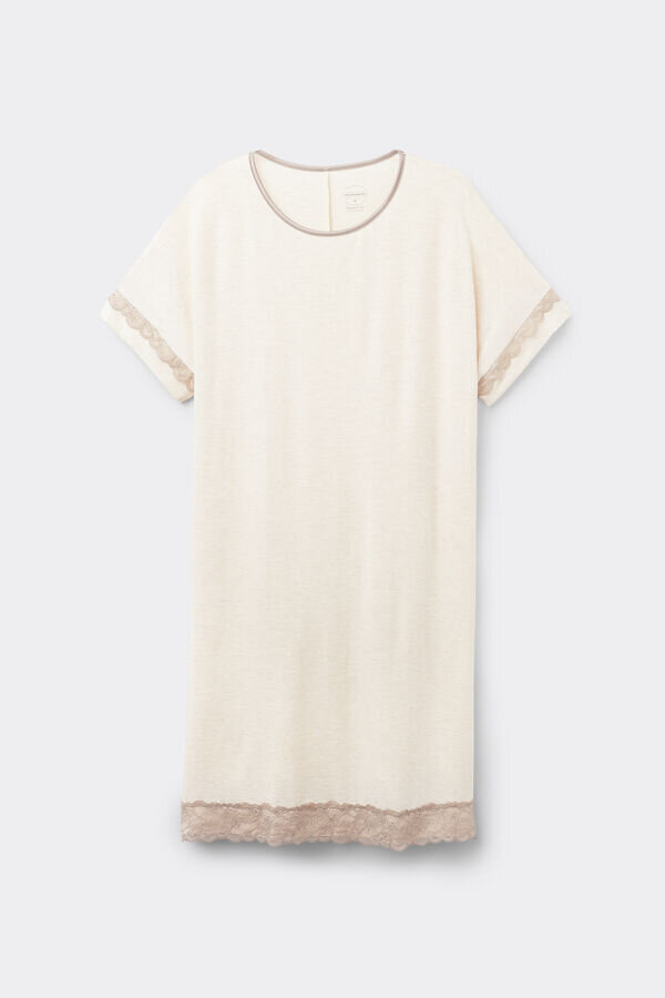 Koronkowa koszulka nocna z krótkim rękawem Koronkowa koszulka nocna z krótkim rękawem
