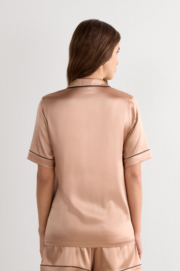 Koszula męska z krótkim rękawem z jedwabiu Koszula męska z krótkim rękawem z jedwabiu