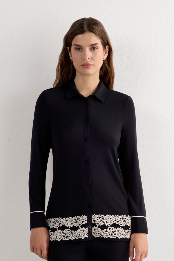 Koszula z guzikami Pretty Flowers z modalu Koszula z guzikami Pretty Flowers z modalu