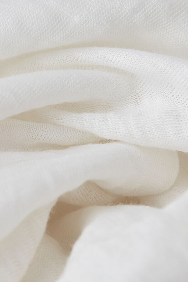 Koszulka z krótkim rękawem i dekoltem w serek z czystego lnu Koszulka z krótkim rękawem i dekoltem w serek z czystego lnu