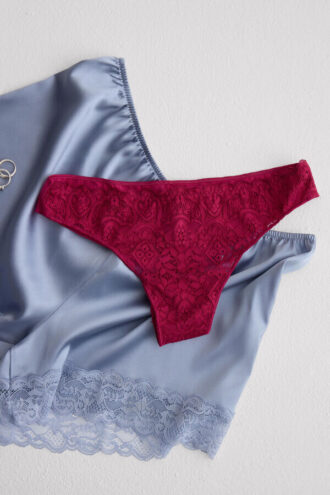 Majtki Brazilian z koronki i mikrofibry