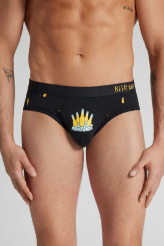 Majtki z nadrukiem butelek piwa, wykonane z najwyższej jakości bawełny