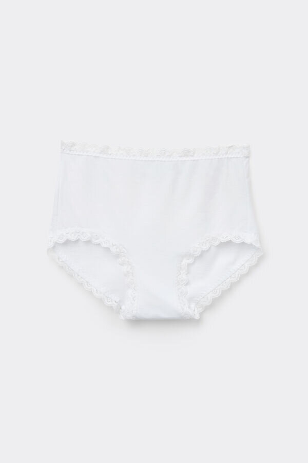 Majtki z wysokim stanem z bawełny i koronki Majtki z wysokim stanem z bawełny i koronki