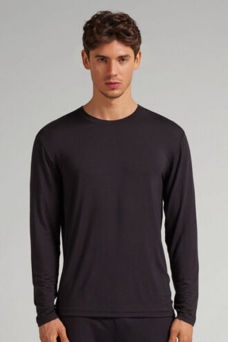 Miękka jedwabna bluzka z długim rękawem