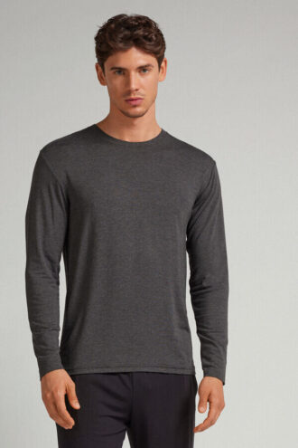 Miękka jedwabna bluzka z długim rękawem