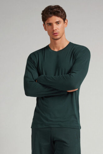 Miękka jedwabna bluzka z długim rękawem