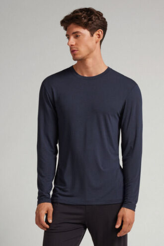 Miękka jedwabna bluzka z długim rękawem