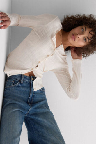 Słodki kardigan z dzianiny pointelle