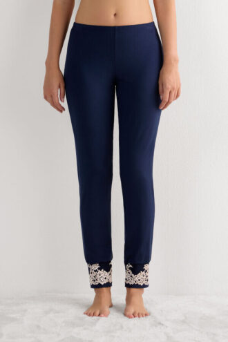 Spodnie modalne z mankietami Pretty Flowers