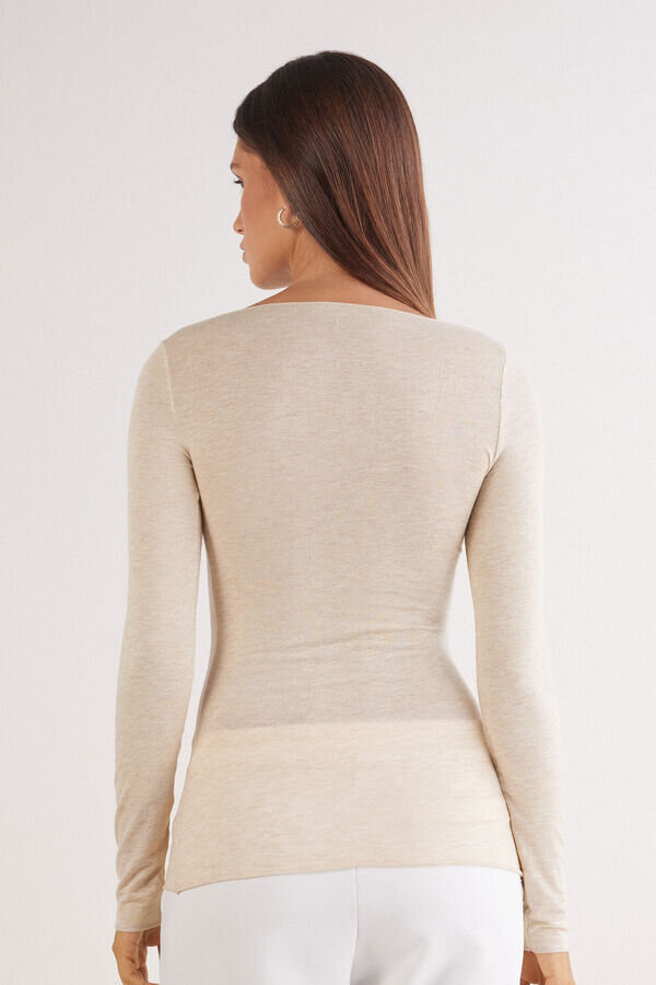 Ultralekki top z kaszmiru modalnego z dekoltem w łódkę Ultralekki top z kaszmiru modalnego z dekoltem w łódkę