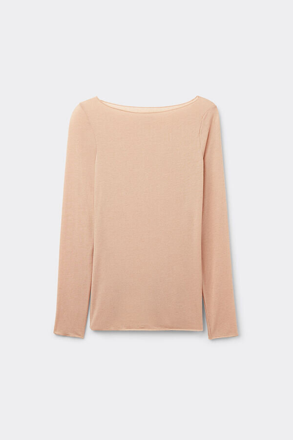 Ultralekki top z kaszmiru modalnego z dekoltem w łódkę Ultralekki top z kaszmiru modalnego z dekoltem w łódkę