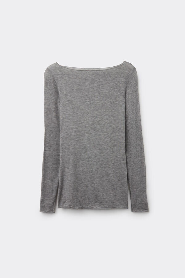 Ultralekki top z kaszmiru modalnego z dekoltem w łódkę Ultralekki top z kaszmiru modalnego z dekoltem w łódkę