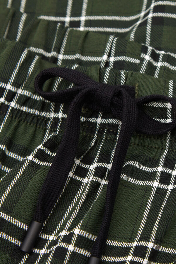 Zielone spodnie z bawełny w kratkę Zielone spodnie z bawełny w kratkę